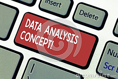 Word writing text Data Analysis Concept. Business concept for evaluating data using analytical and logical reasoning Stock Photo