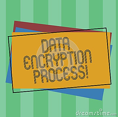 Word writing text Data Encryption Process. Business concept for The method of translating data into another form Pile of Stock Photo