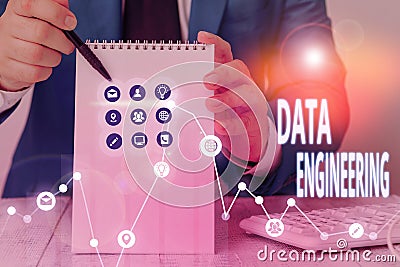 Word writing text Data Engineering. Business concept for data science that focuses on practical applications of data. Stock Photo