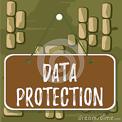 Word writing text Data Protection. Business concept for legal control over access and use of data stored in computer Colored memo Stock Photo