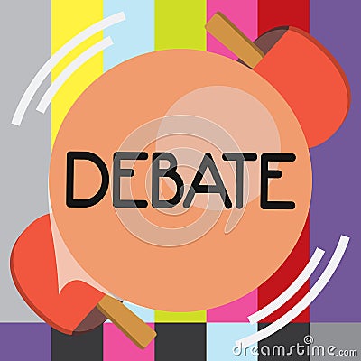 Word writing text Debate. Business concept for formal discussion on particular in meeting or legislative assembly Stock Photo