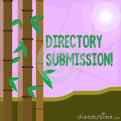Word writing text Directory Submission. Business concept for main source to increase backlinks for your website Colorful Stock Photo