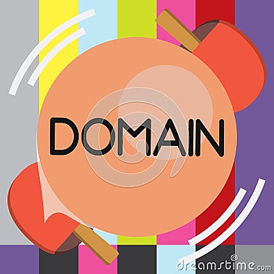 Word writing text Domain. Business concept for distinct subset of Internet with addresses sharing common suffix Stock Photo