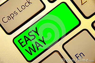 Word writing text Easy Way. Business concept for making hard decision between two less and more effort method Keyboard red key Int Stock Photo