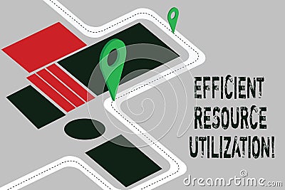 Word writing text Efficient Resource Utilization. Business concept for Maximizing the effectiveness and productivity Road Map Stock Photo