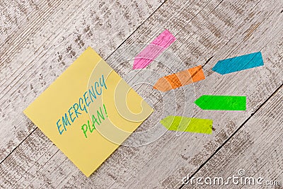 Word writing text Emergency Plan. Business concept for actions developed to mitigate damage of potential events Plain Stock Photo