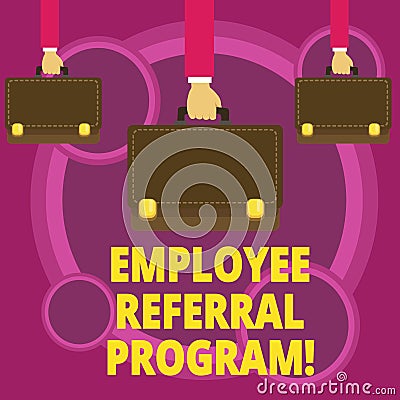 Word writing text Employee Referral Program. Business concept for strategy work encourage employers through prizes. Stock Photo