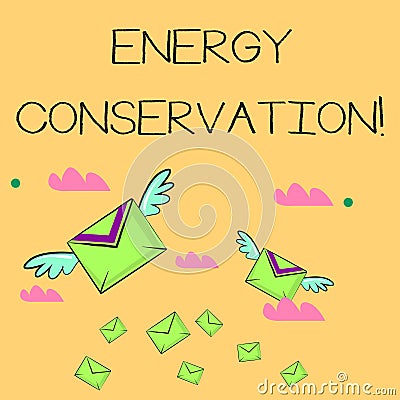 Word writing text Energy Conservation. Business concept for Reduction in the amount of energy consumed in a process Many Stock Photo