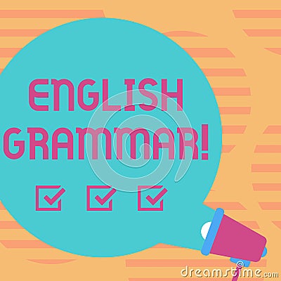 Word writing text English Grammar. Business concept for Language Knowledge School Education Literature Reading Blank Round Color Stock Photo