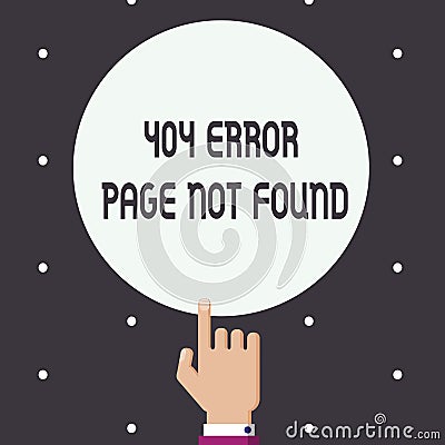 Word writing text 404 Error Page Not Found. Business concept for Webpage on Server has been Removed or Moved Stock Photo