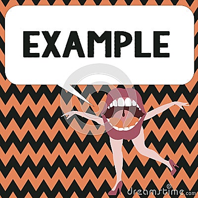 Word writing text Example. Business concept for Illustration Sample Model to follow Guide Explanation For instance Stock Photo