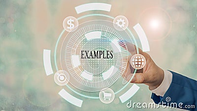 Word writing text Examples. Business concept for Illustration Sample Model to follow Guide Explanation For instance Stock Photo