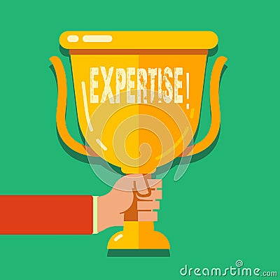 Word writing text Expertise. Business concept for Expert skill or knowledge in a particular field Experience Wisdom Hand Stock Photo