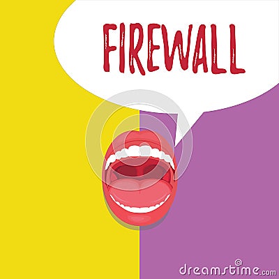 Word writing text Firewall. Business concept for protect network or system from unauthorized access with firewall Stock Photo