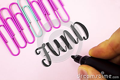 Word writing text Fund. Business concept for Large amount of money is released from bank for particular purpose written by Man hol Stock Photo