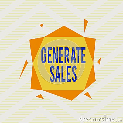 Word writing text Generate Sales. Business concept for process of making contact and detail with prospective clients Asymmetrical Stock Photo