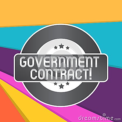 Word writing text Government Contract. Business concept for Agreement Process to sell Services to the Administration Stock Photo
