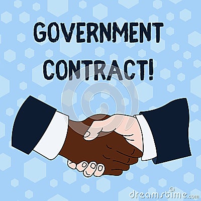 Word writing text Government Contract. Business concept for Agreement Process to sell Services to the Administration Stock Photo