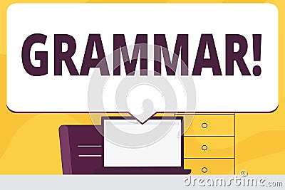 Word writing text Grammar. Business concept for System and Structure of a Language Writing Rules Blank Huge Speech Stock Photo