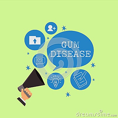 Word writing text Gum Disease. Business concept for Inflammation of the soft tissue Gingivitis Periodontitis Stock Photo