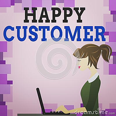 Word writing text Happy Customer. Business concept for highest satisfaction rate with the commodity they bought photo of Stock Photo