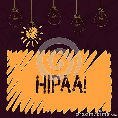 Word writing text Hipaa. Business concept for Health Insurance Portability and Accountability Act. Stock Photo