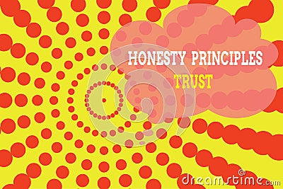 Word writing text Honesty Principles Trust. Business concept for believing someone words for granted Telling truth Dotted tunnel Stock Photo