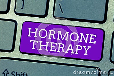 Word writing text Hormone Therapy. Business concept for use of hormones in treating of menopausal symptoms Stock Photo