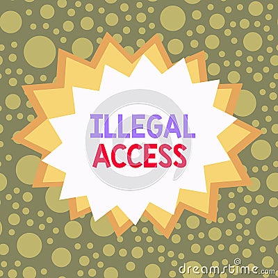 Word writing text Illegal Access. Business concept for using someone password without consent of the user Asymmetrical Stock Photo