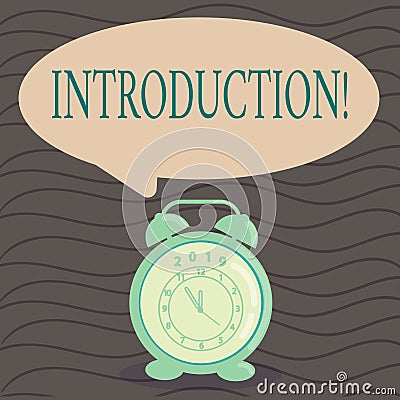 Word writing text Introduction. Business concept for First part of a document Formal presentation to an audience Round Stock Photo