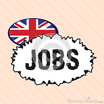 Word writing text Jobs. Business concept for Paid position of regular employment Duty and Responsibility Task Stock Photo