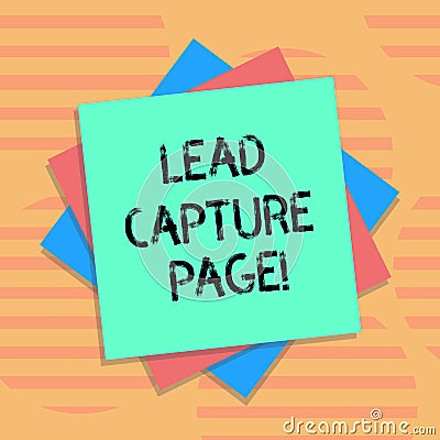 Word writing text Lead Capture Page. Business concept for landing sites that helps collect leads for promotions Multiple Stock Photo