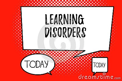 Word writing text Learning Disorders. Business concept for inadequate development of specific academic skills Stock Photo