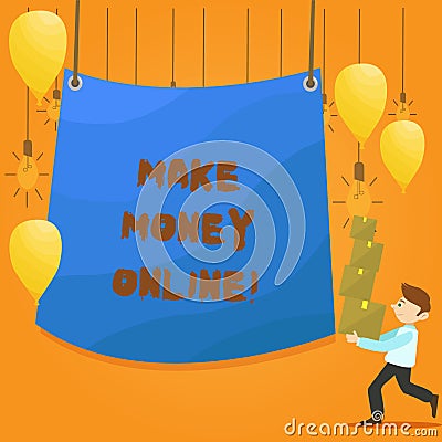 Word writing text Make Money Online. Business concept for Business Ecommerce Ebusiness Innovation Web Technology. Stock Photo