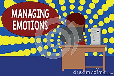 Word writing text Managing Emotions. Business concept for Controlling feelings in oneself Maintain composure Young Stock Photo