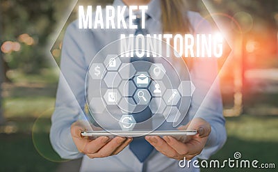 Word writing text Market Monitoring. Business concept for supervising activities in progress in the trading center Stock Photo