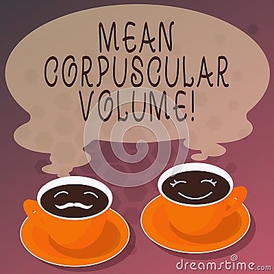 Word writing text Mean Corpuscular Volume. Business concept for average volume of a red blood corpuscle measurement Sets Stock Photo