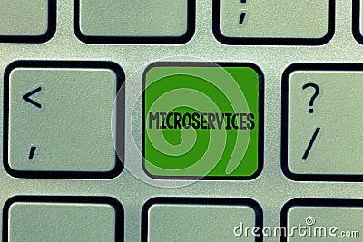 Word writing text Microservices. Business concept for Software development technique Building single function module Stock Photo