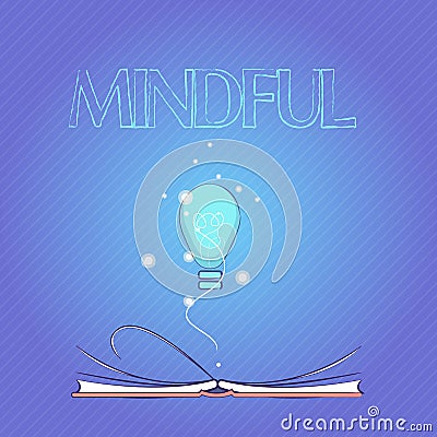 Word writing text Mindful. Business concept for Conscious Aware of something Inclined Willing to do Meditation Stock Photo