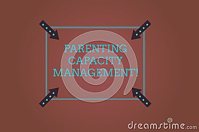 Word writing text Parenting Capacity Management. Business concept for parents ability to protect children from risk Stock Photo