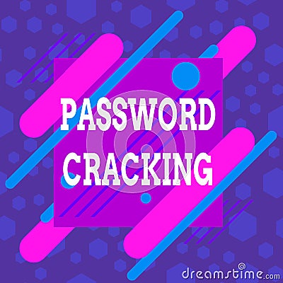 Word writing text Password Cracking. Business concept for measures used to discover computer passwords from data Asymmetrical Stock Photo
