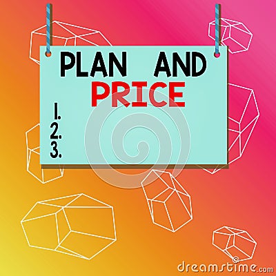 Word writing text Plan And Price. Business concept for setting decent price for product to sale according market Wooden Stock Photo