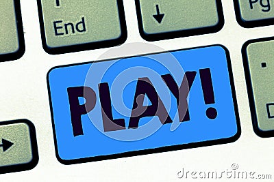 Word writing text Play. Business concept for engage in activity for enjoyment and recreation Having fun friends Stock Photo