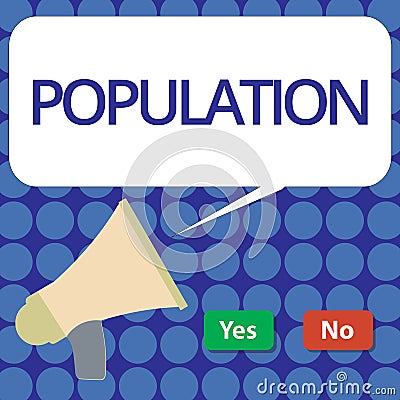 Word writing text Population. Business concept for All the inhabitants of a particular place People density Stock Photo