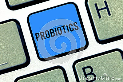 Word writing text Probiotics. Business concept for Live bacteria Microorganism hosted into the body for its benefits Stock Photo