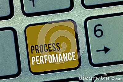 Word writing text Process Perfomance. Business concept for Measures Process effectively Meet organizations Objective Stock Photo