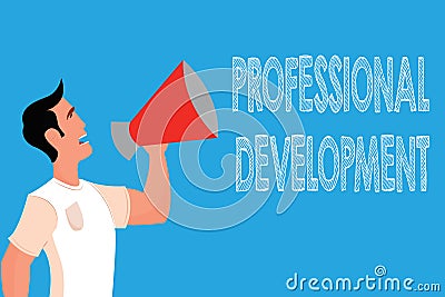 Word writing text Professional Development. Business concept for Learning to earn or maintain Mastery Credentials Stock Photo