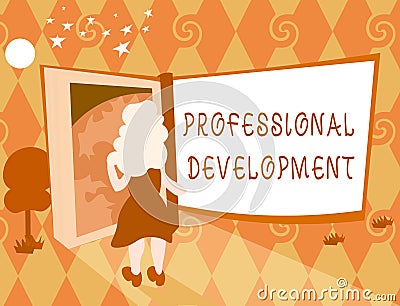 Word writing text Professional Development. Business concept for Learning to earn or maintain Mastery Credentials Stock Photo