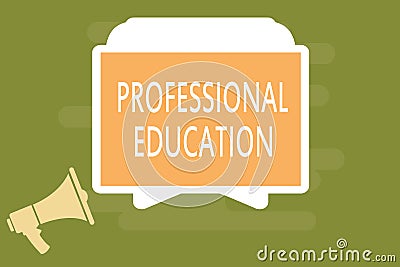 Word writing text Professional Education. Business concept for Continuing Education Units Specialized Training Stock Photo