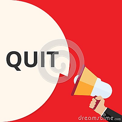 Word writing text Quit Cartoon Illustration